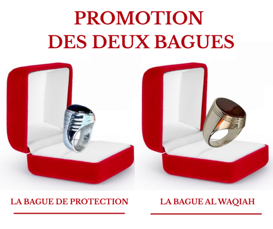 Promotion de 02 Bagues : Bague Al Waqiah et Bague de Protection
